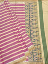 Rose-Pink & Cream Handloom Patola Saree