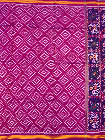 Deep Wine & Royal Purple Handloomed Patola Silk Saree