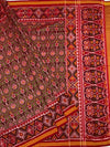 Regal Crimson & Forest Green Patola Saree – Traditional Phulwari Ikat