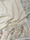 Off-White & Pastel Parrot Motif Patola Silk Saree