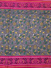 Exquisite Grey & Pink Floral  Patola Saree