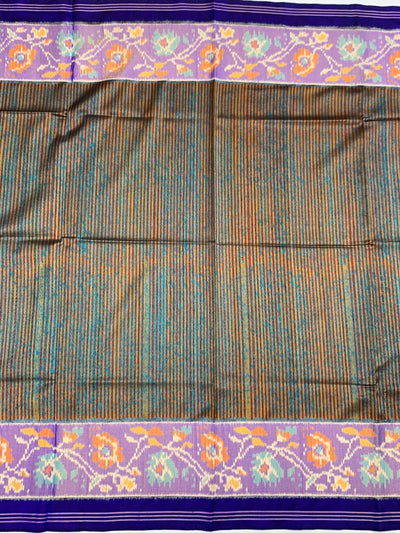 Midnight Blue & Teal Dual-Tone Patola Saree