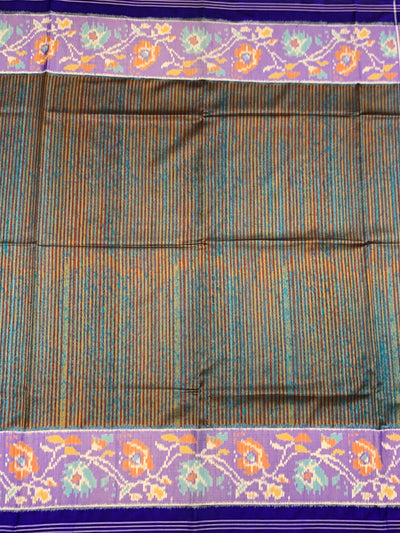 Midnight Blue & Teal Dual-Tone Patola Saree