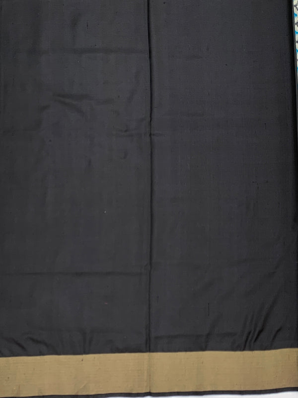 Monochrome Chevron & Ikat Patola Silk Saree