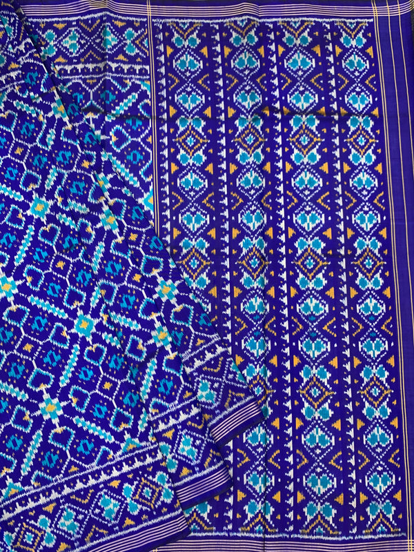 Royal Indigo Blue Patola Saree