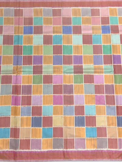 Multi-Color Checked Patola Saree with Traditional Pallu