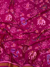 Deep Mulberry Patola Saree with Traditional Figurative Motifs