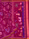Deep Mulberry Patola Saree with Traditional Figurative Motifs