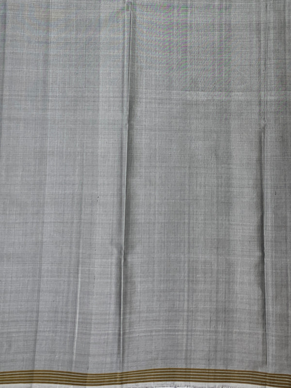 Elegant Off-White & Slate Grey Patola Silk Saree