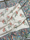 Elegant Off-White & Slate Grey Patola Silk Saree