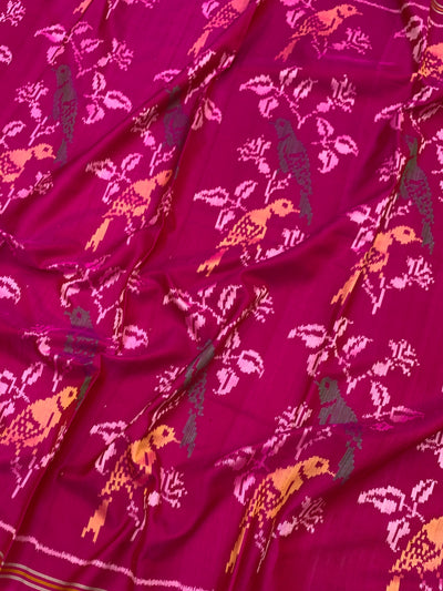 Exquisite Magenta Pink Handloom Patola Silk Saree