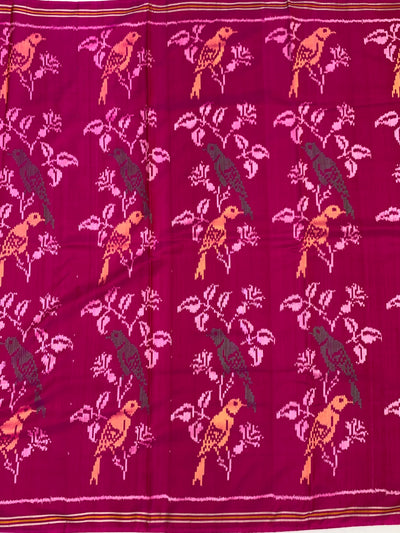 Exquisite Magenta Pink Handloom Patola Silk Saree