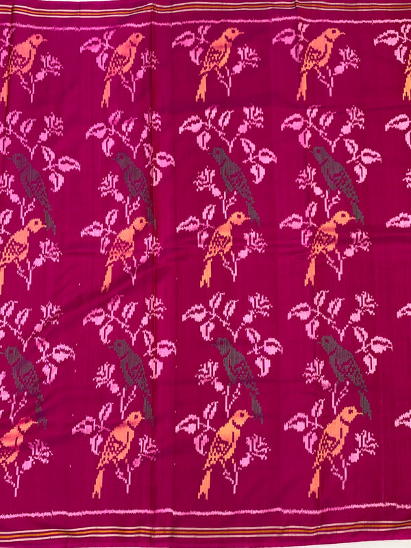 Exquisite Magenta Pink Handloom Patola Silk Saree