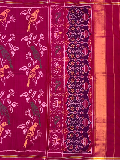Exquisite Magenta Pink Handloom Patola Silk Saree