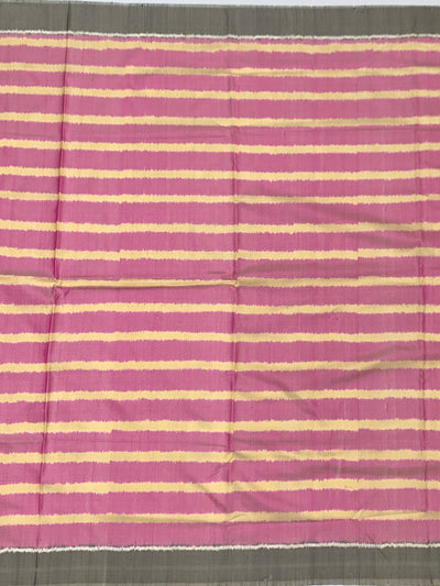 Candy Pink &amp; Slate Leheriya-Inspired Patola Silk Saree