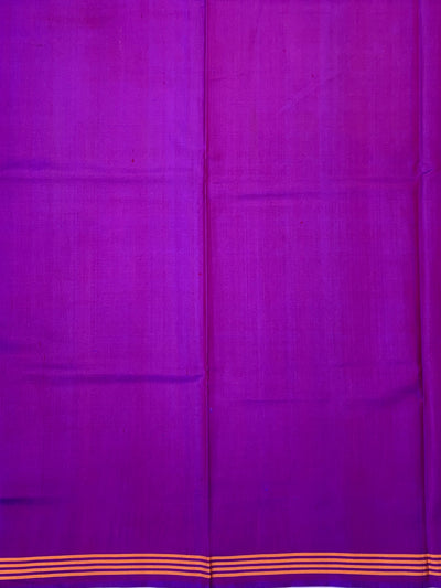 Deep Royal Purple Handloom Patola Silk Saree with Macaw Pallu