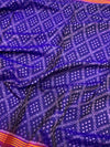 Deep Royal Purple Handloom Patola Silk Saree with Macaw Pallu