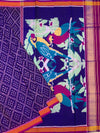 Deep Royal Purple Handloom Patola Silk Saree with Macaw Pallu