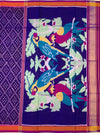 Deep Royal Purple Handloom Patola Silk Saree with Macaw Pallu