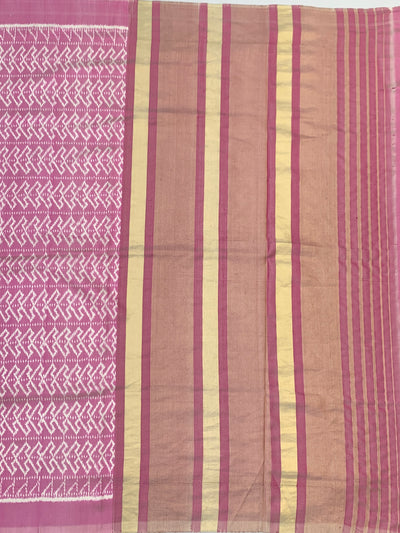 Dusty Rose Chevron Patola Silk Saree