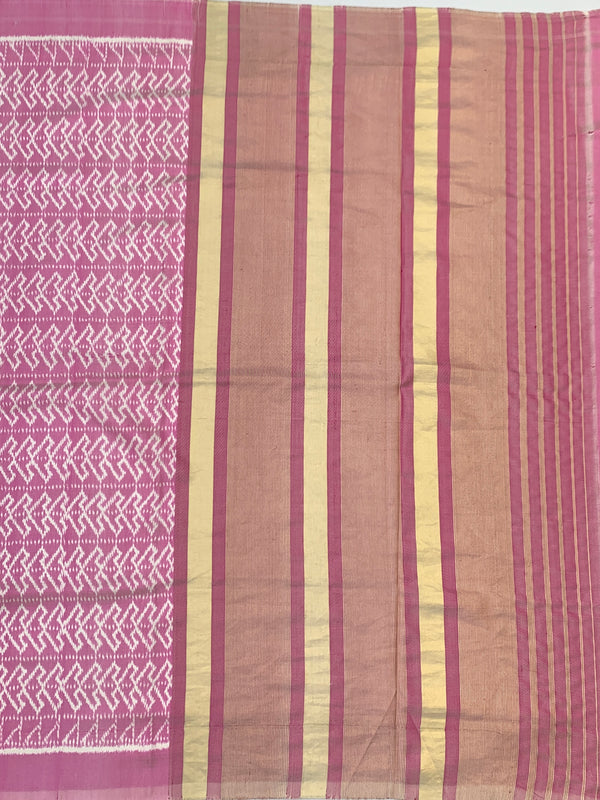 Dusty Rose Chevron Patola Silk Saree