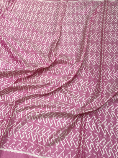 Dusty Rose Chevron Patola Silk Saree