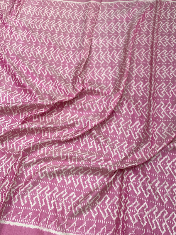 Dusty Rose Chevron Patola Silk Saree