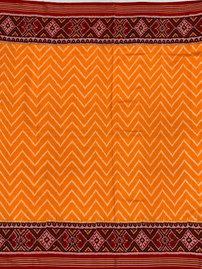 Orange Leheriya Patola Silk Saree