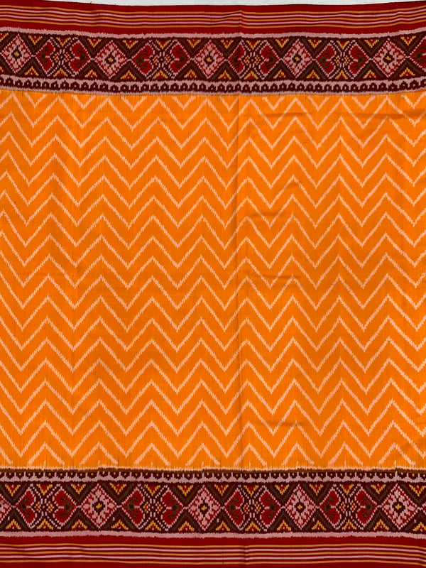 Orange Leheriya Patola Silk Saree