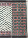 Exquisite Handloom Patola Saree – Monochrome Chevron & Geometric Ikat