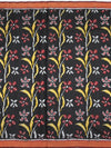Heritage Black Patola Silk Saree with Sacred Kamdhenu & Lotus Motifs