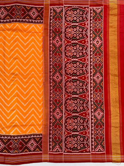Orange Leheriya Patola Silk Saree