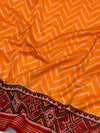 Orange Leheriya Patola Silk Saree