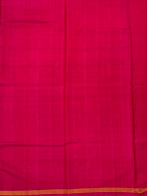 Steel Grey & Rani Pink Floral Patola Saree