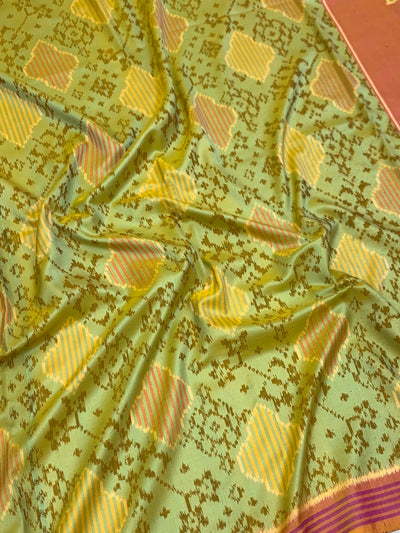 Heritage Mint & Peach Patola Saree