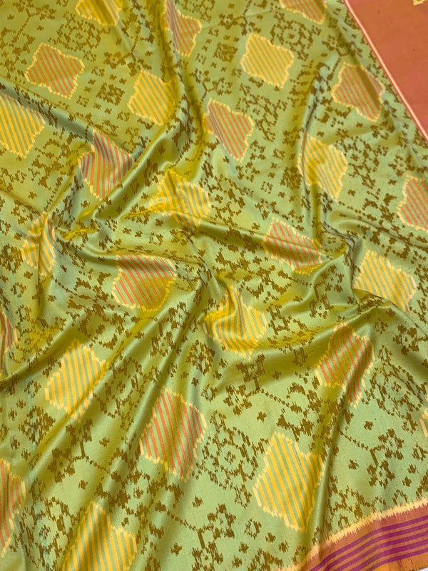 Heritage Mint & Peach Patola Saree