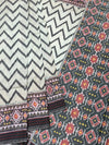 Exquisite Handloom Patola Saree – Monochrome Chevron & Geometric Ikat