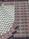 Exquisite Handloom Patola Saree – Monochrome Chevron & Geometric Ikat