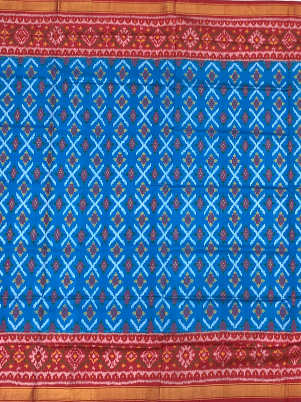 This stunning Rajkot Patola Blue saree