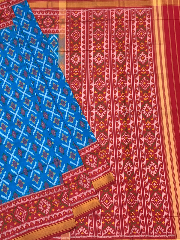 This stunning Rajkot Patola Blue saree