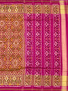 Rajkot Patola Silk Saree in Magenta and Rust-Orange