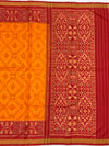 Exquisite Mustard & Crimson Rajkot Patola Silk Saree