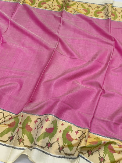 Exquisite Rajkot Patola Silk Saree – Floral & Parrot Pattern