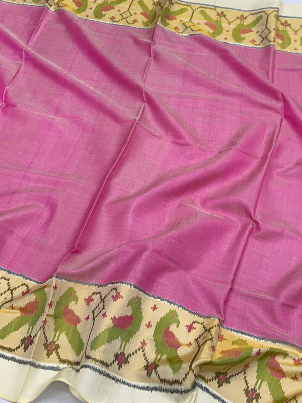 Exquisite Rajkot Patola Silk Saree – Floral & Parrot Pattern