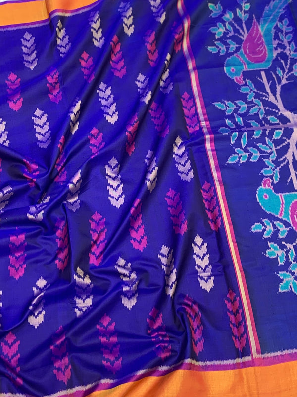 Exquisite Royal Blue Rajkot Patola Silk Saree