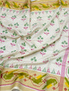 Exquisite Off-White & Pink Rajkot Patola Silk Saree