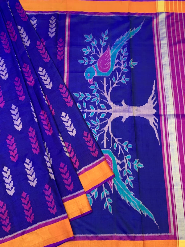 Exquisite Royal Blue Rajkot Patola Silk Saree