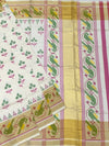 Exquisite Off-White & Pink Rajkot Patola Silk Saree