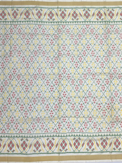 Exquisite Off-White Rajkot Patola Silk Saree