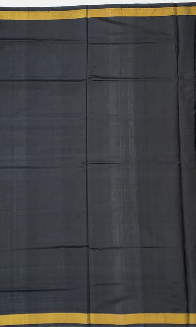 Rajkot Patola Silk Saree in Ivory and Charcoal Black